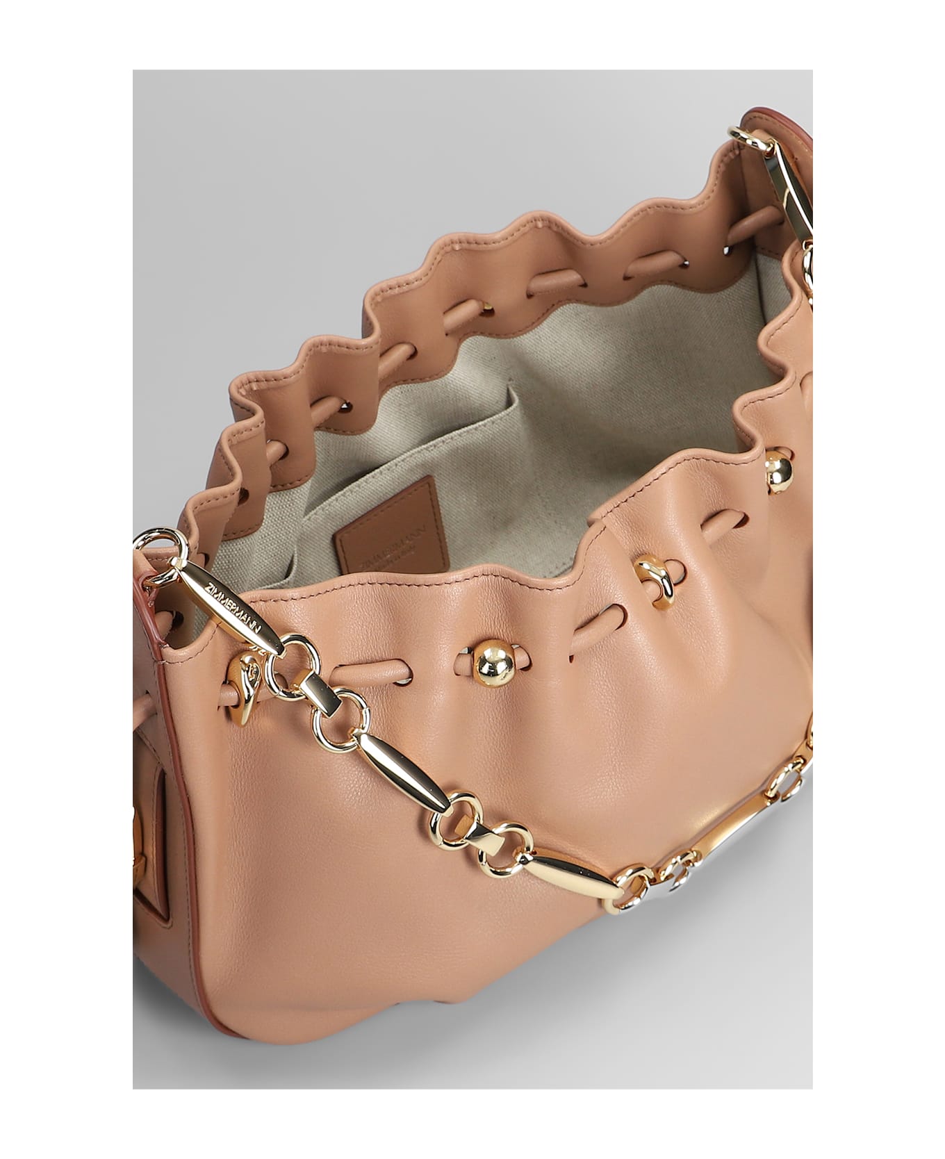 Zimmermann Halcyon Shoulder Bag In Taupe Leather - taupe