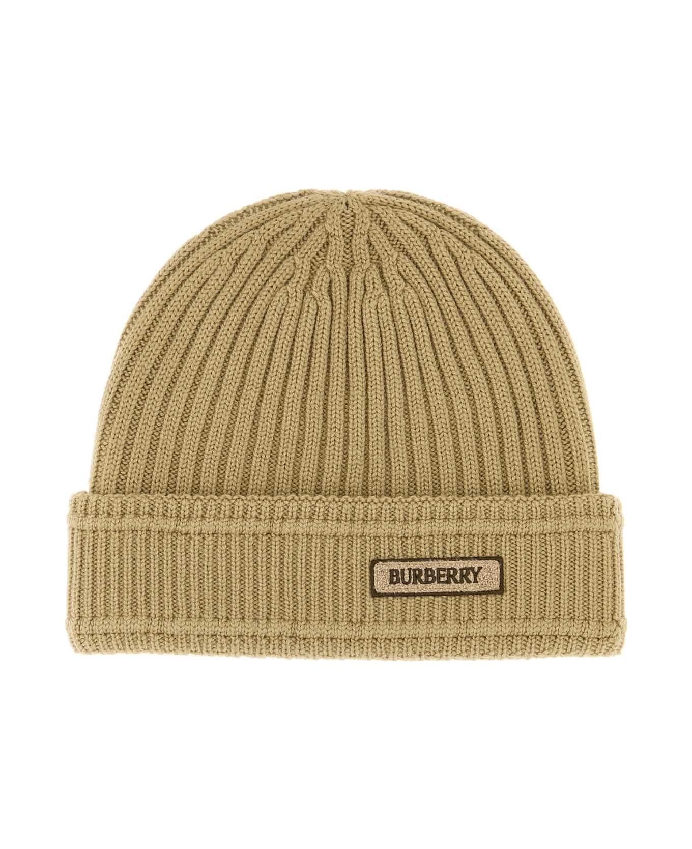 Burberry Camel Wool Beanie - SAND