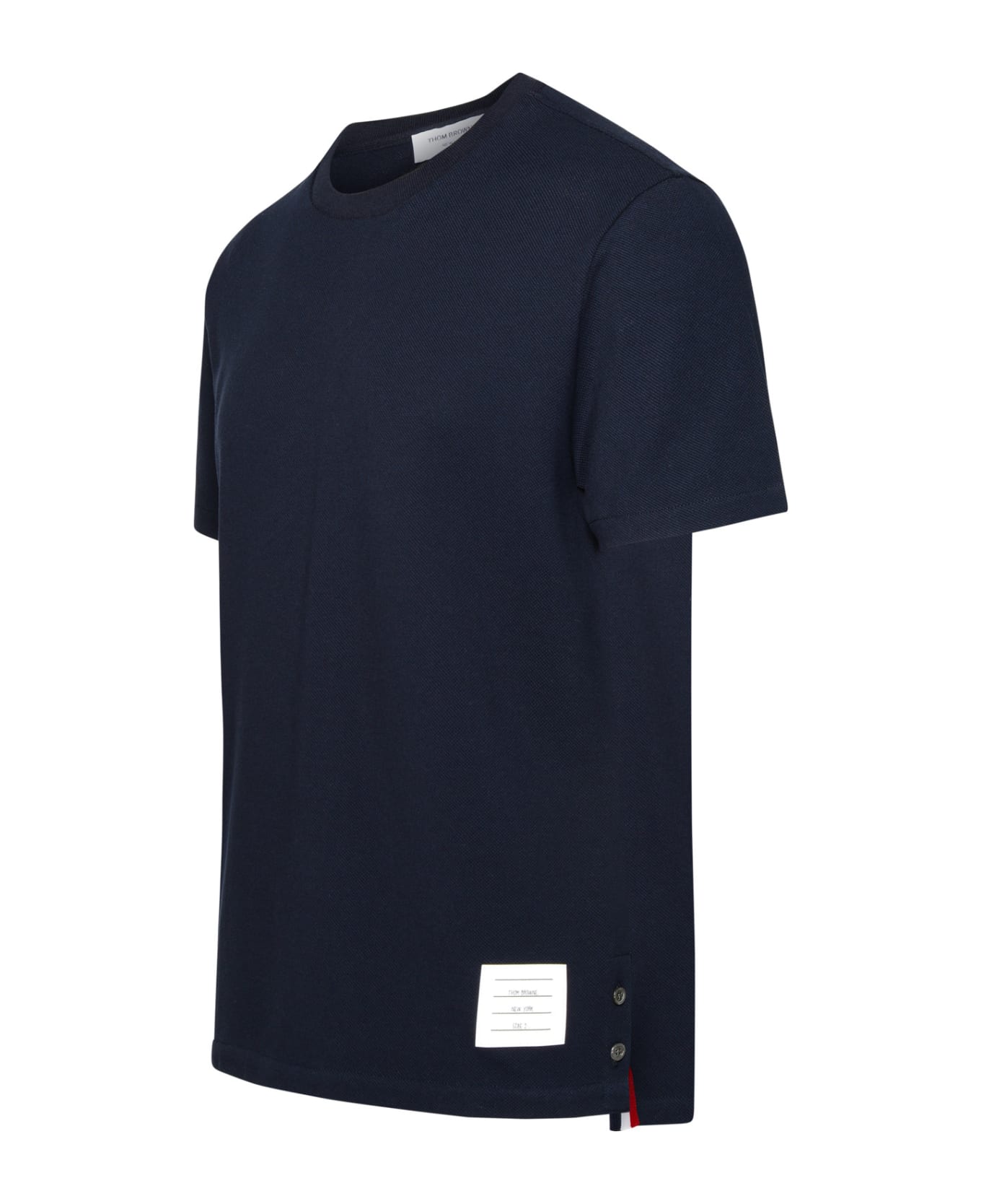 Thom Browne Blue Cotton T-shirt - Navy