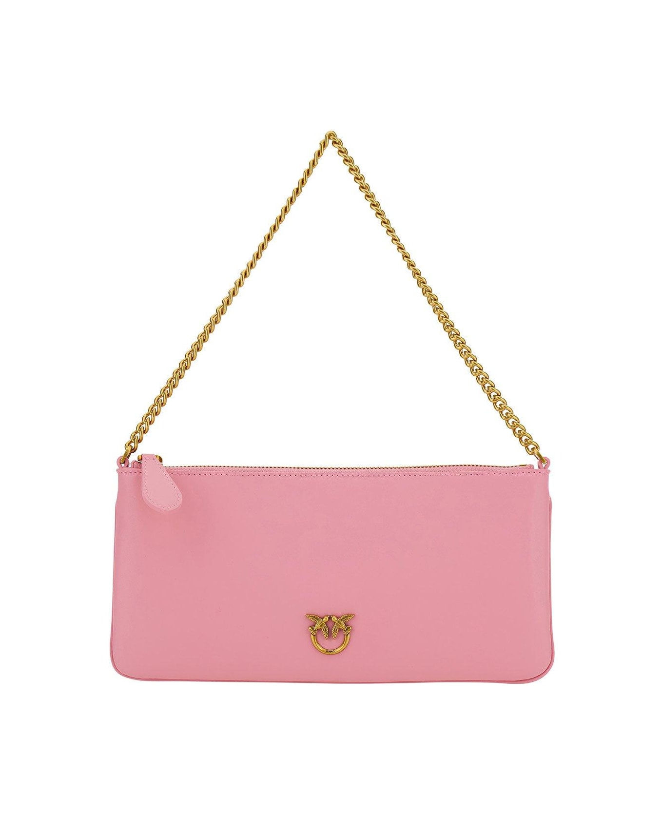 Pinko Horizontal Flat Logo Plaque Shoulder Bag - Pink ショルダーバッグ
