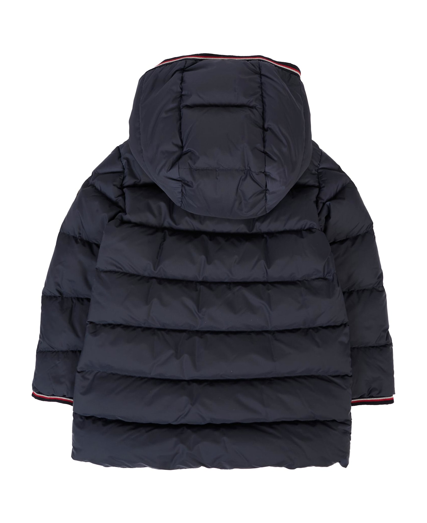 Moncler Blue Saito Down Jacket For Baby Boy With Logo - Blue