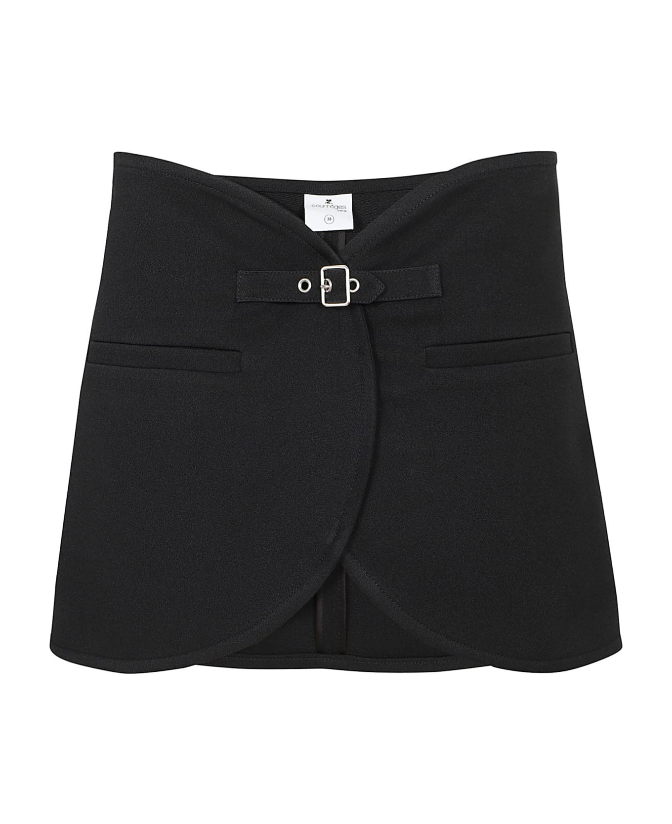 Courrèges Ellipse Twill Mini Skirt - Black スカート