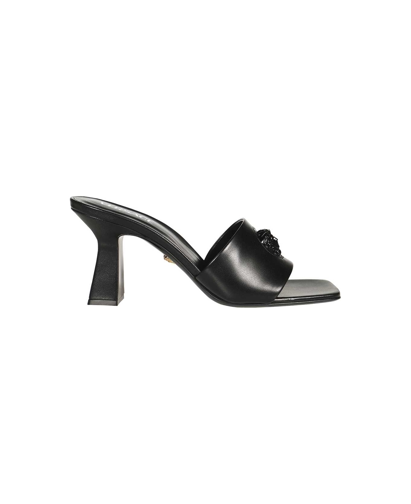 Versace Leather Mules - black