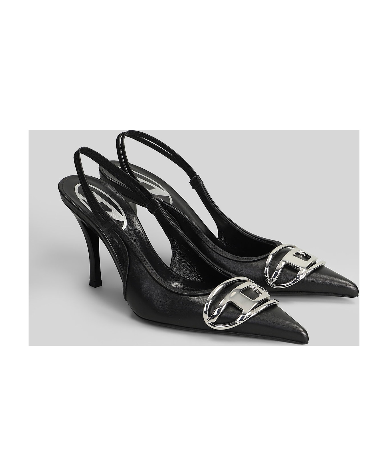 Diesel D Venus Pumps In Black Leather - black