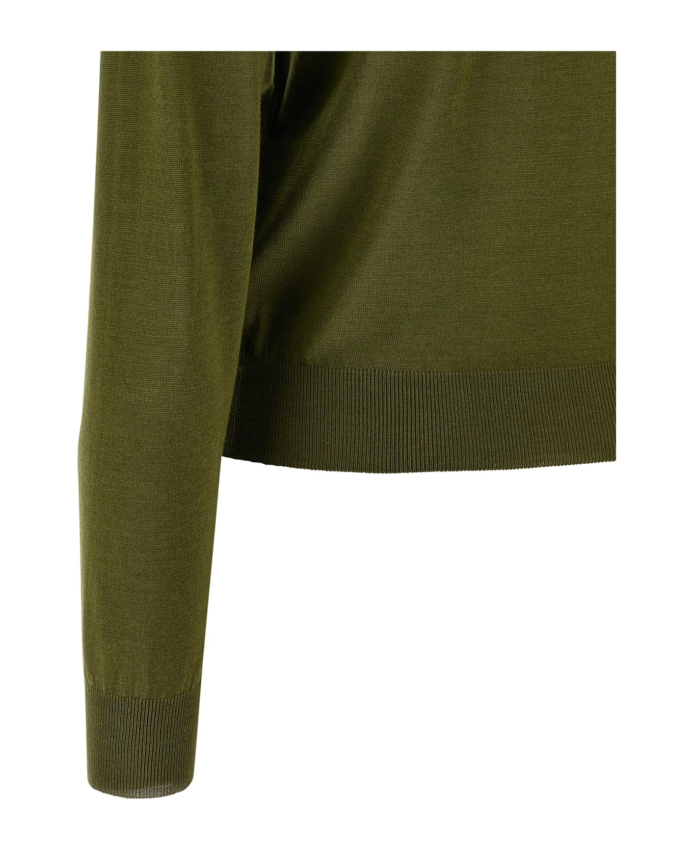 Saint Laurent Silk Cashmere Turtleneck Sweater - GREEN