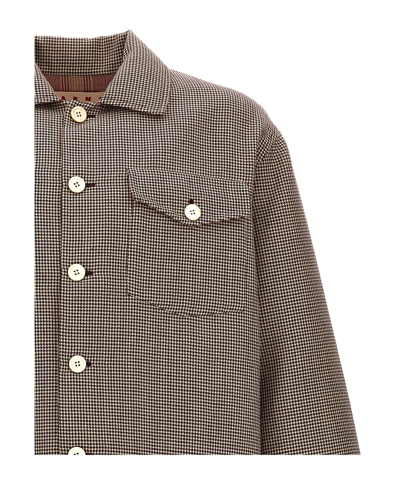 Marni Houndstooth Jacket - Black cherry