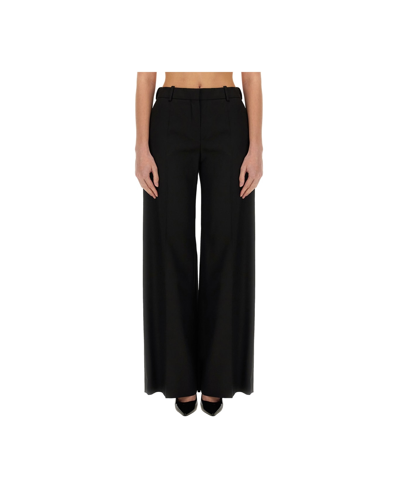 Nina Ricci Wide Gabardine Pants - BLACK