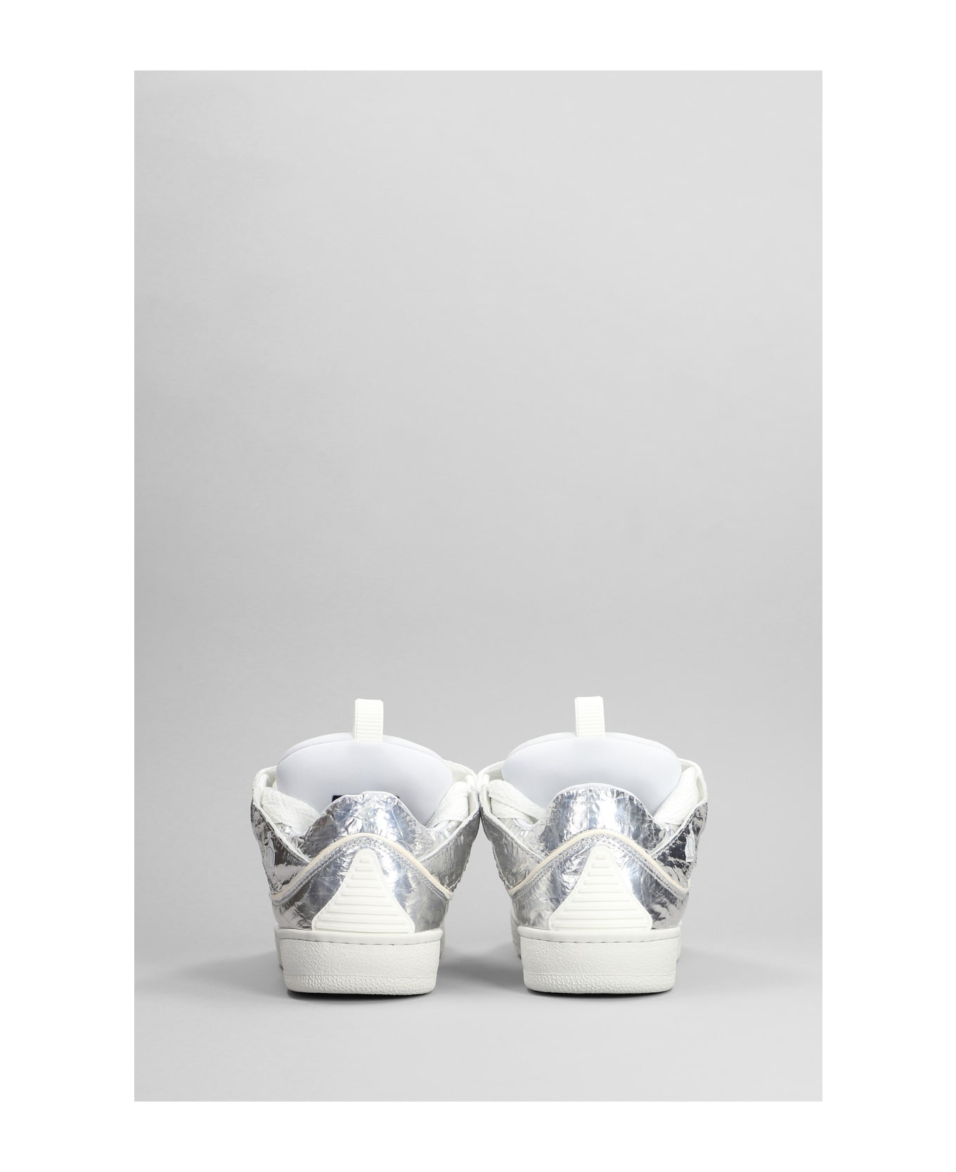 Lanvin Curb Sneakers In Silver Polyester - silver