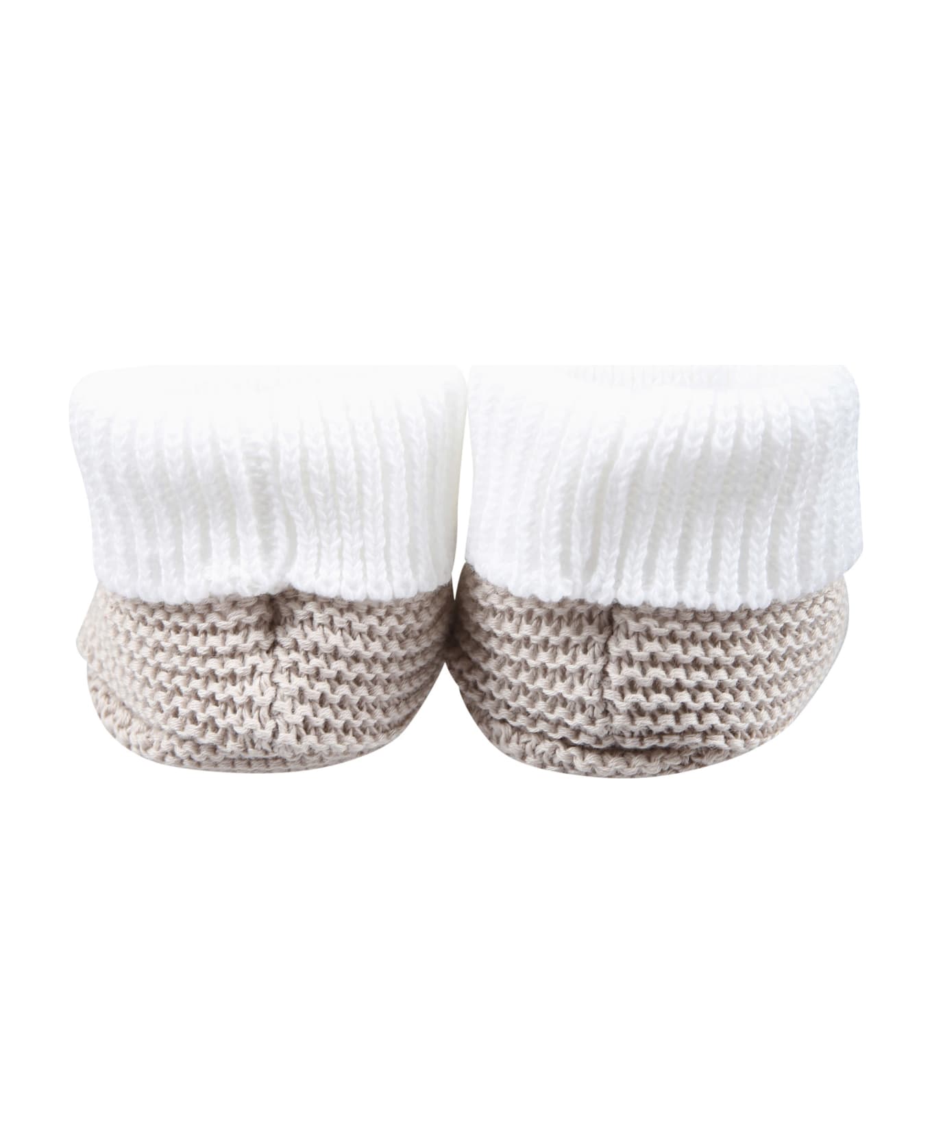 Little Bear Beige Bootees For Baby Kids - Beige アクセサリー＆ギフト