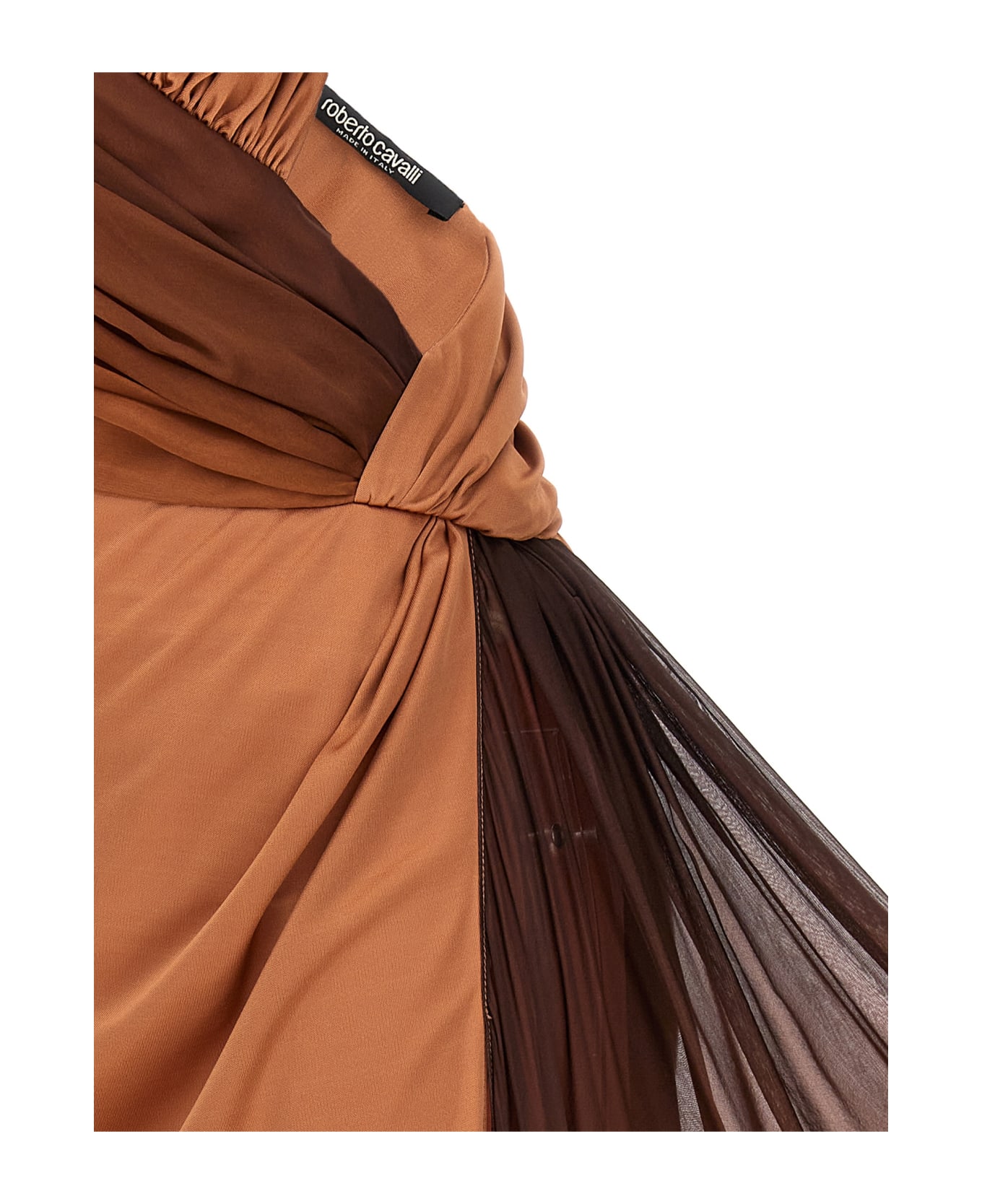 Roberto Cavalli Draped Maxi Dress - Brown ワンピース＆ドレス