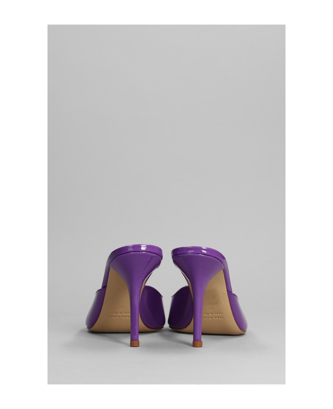 GIA BORGHINI Perni 04 Sandals In Viola Patent Leather - Purple