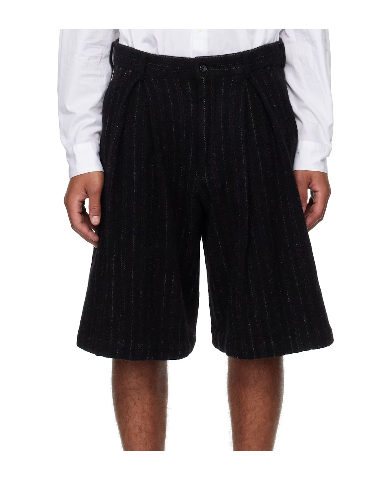 Comme Des Garçons Homme Plus Wool Shorts - Black
