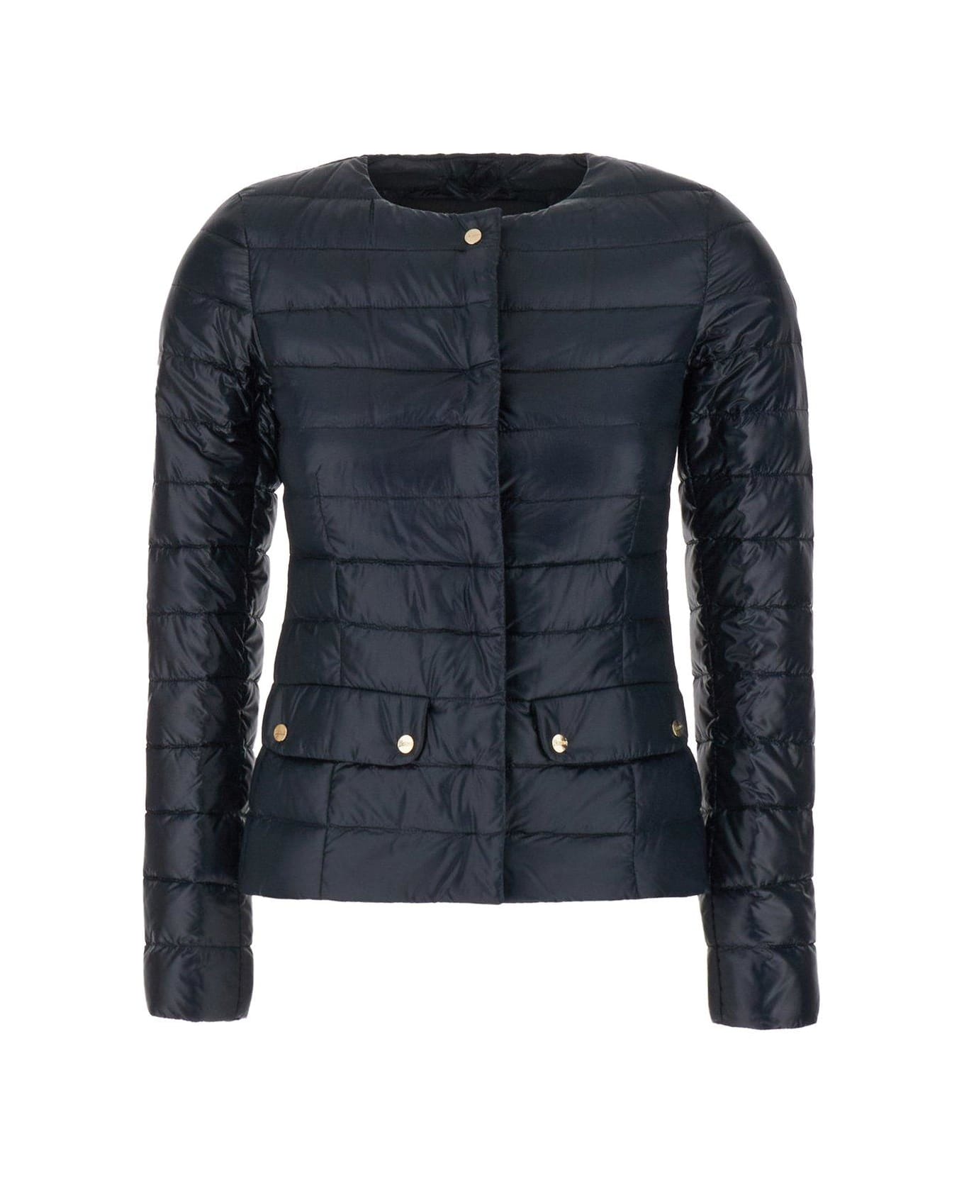 Herno Quilted Crewneck Padded Jacket - Blue