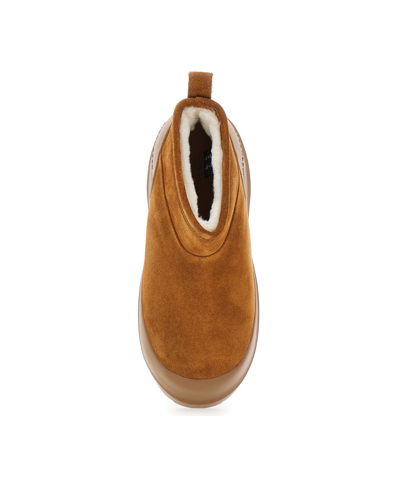 Moon Boot 
luna
 Brown Ankle Boots With Logo Lettering On The Side In Leather And Suede Woman - Brown
