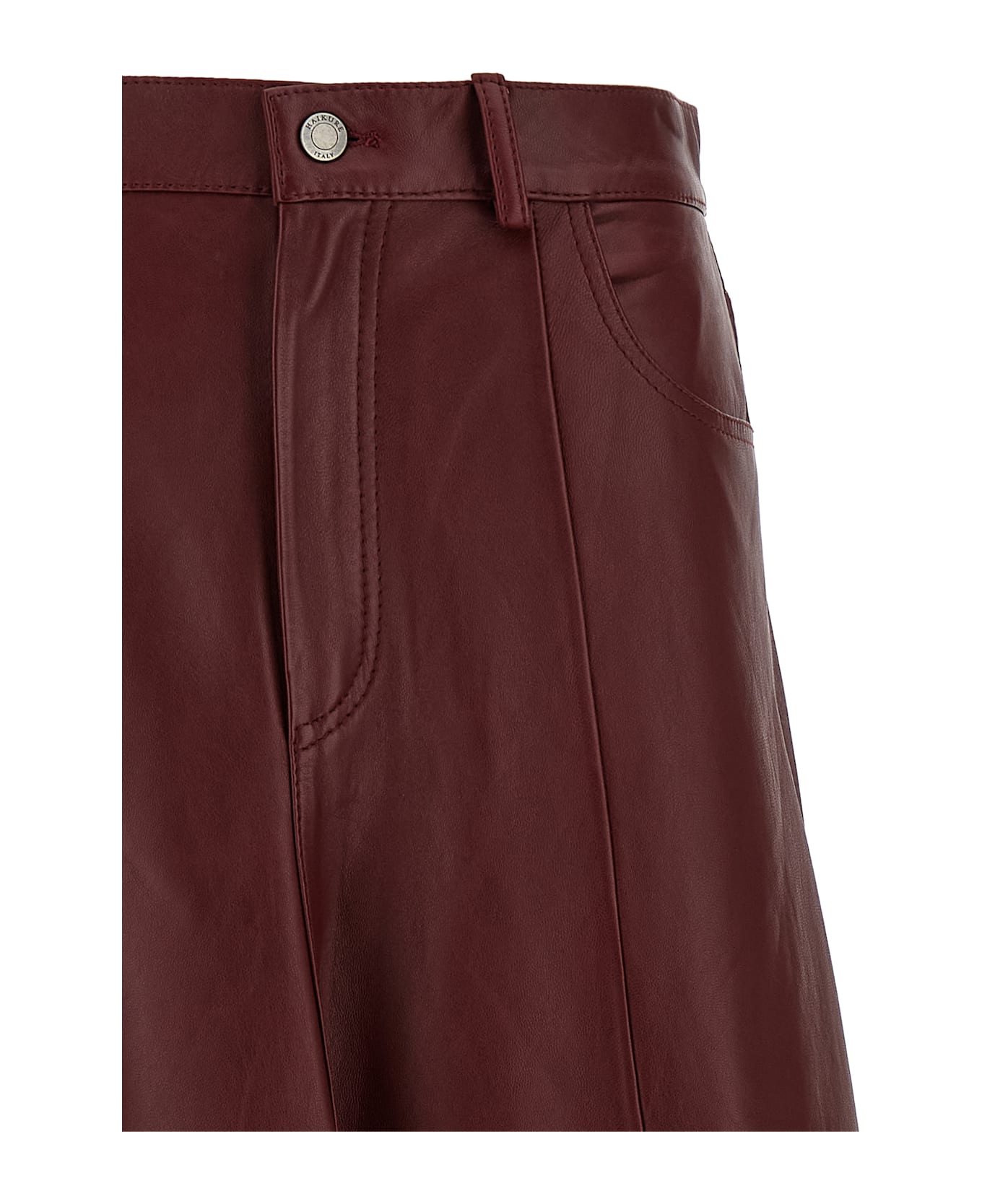 Haikure 
mid Serenity Leather
 Skirt - Bordeaux