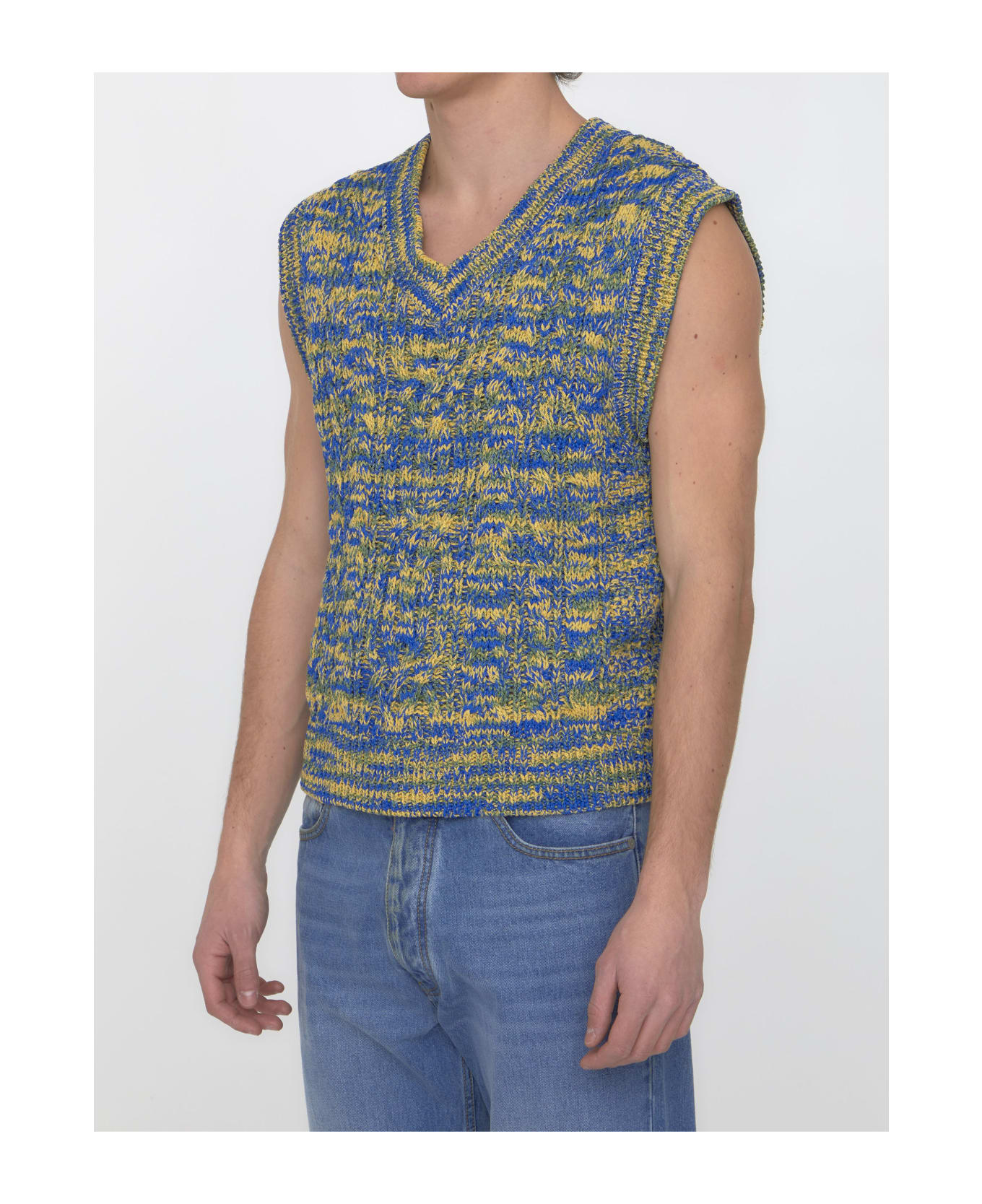 Andersson Bell Cable-knit Vest - BLUE