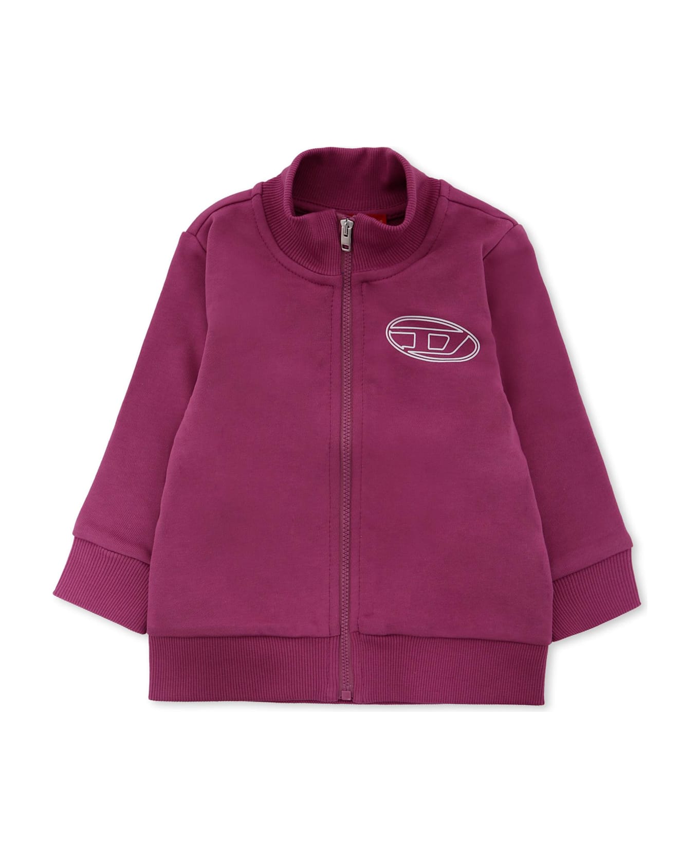 Diesel Purple Sweatshirt For Baby Girl With Logo - Violet
