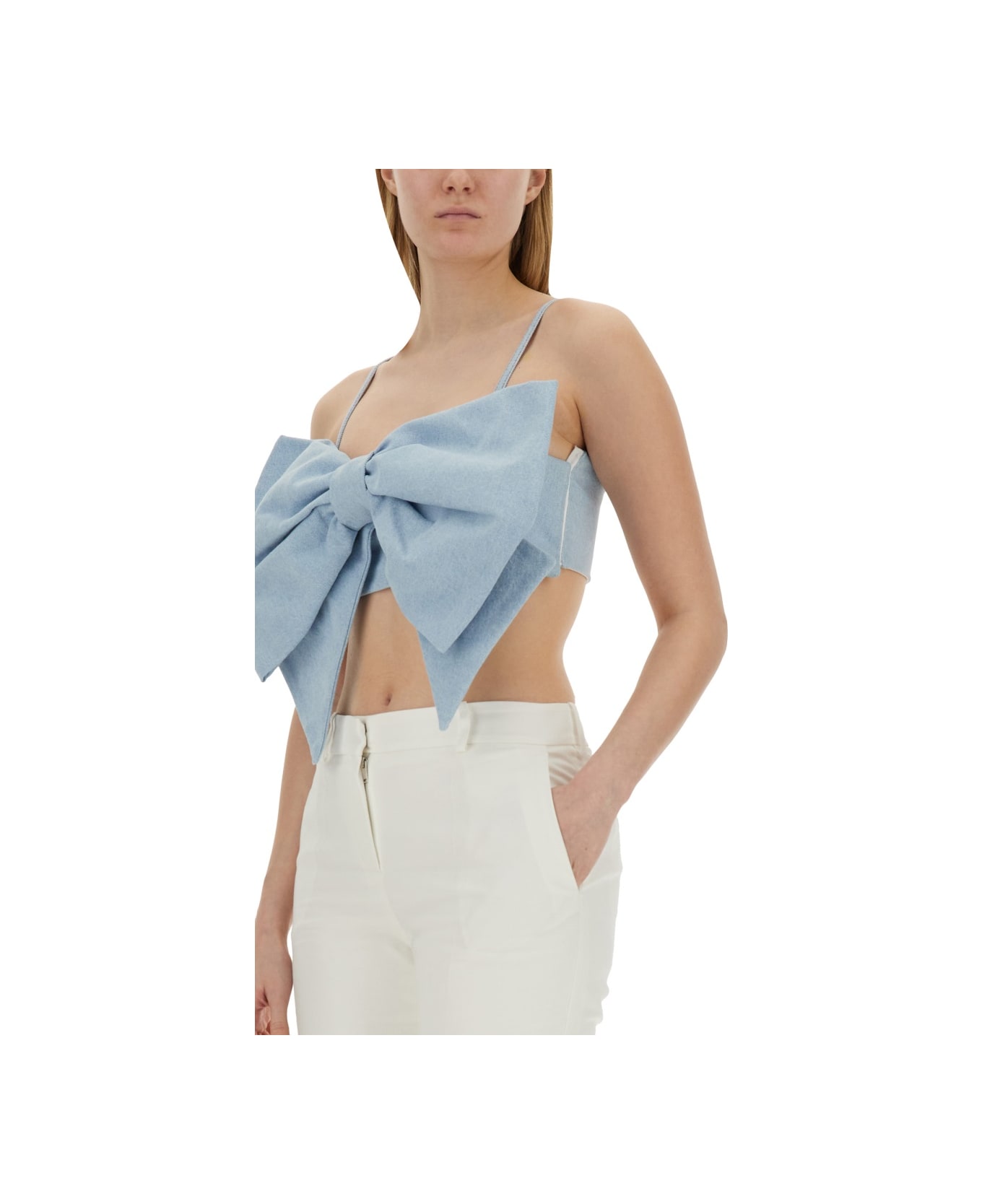 Nina Ricci Top With Bow - Light Blue トップス