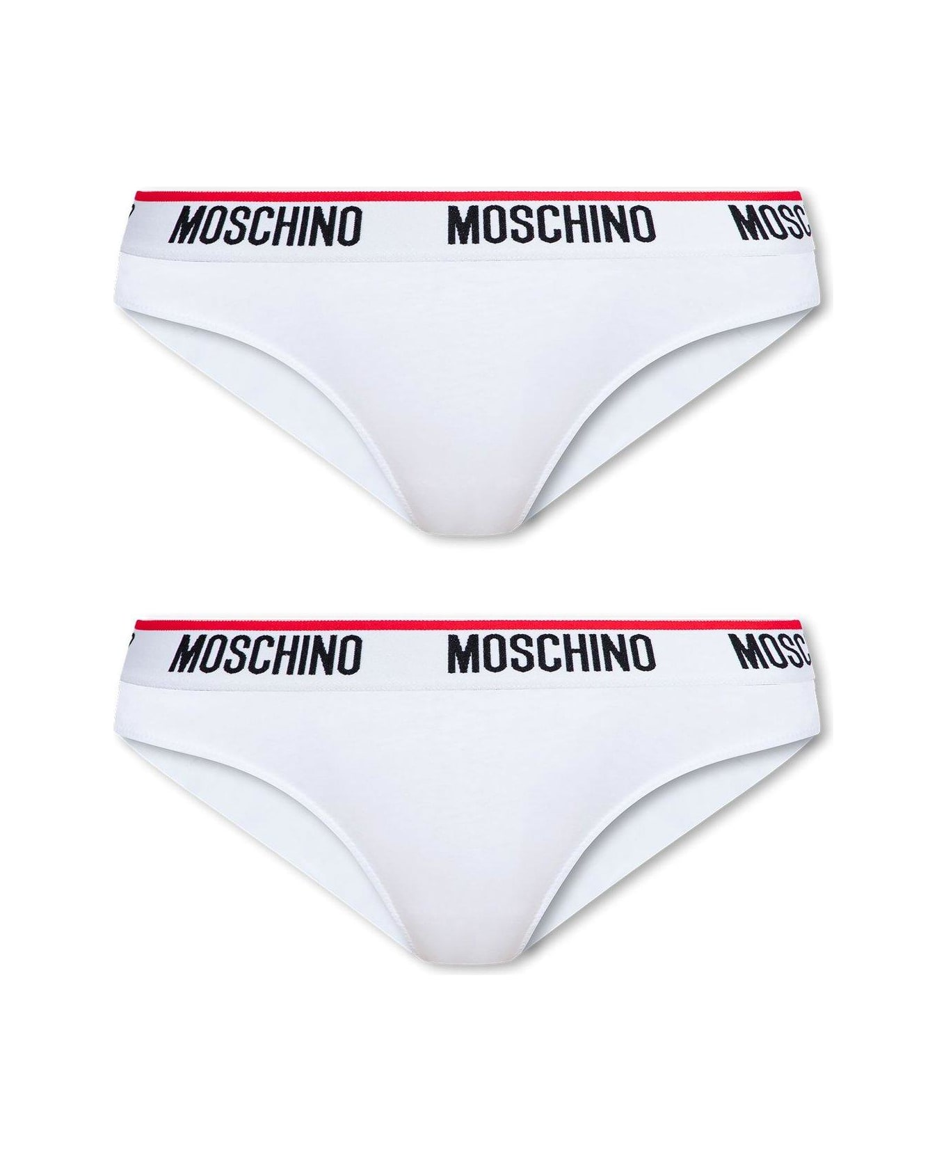 Moschino Logo-waistband 2-pack Briefs - White