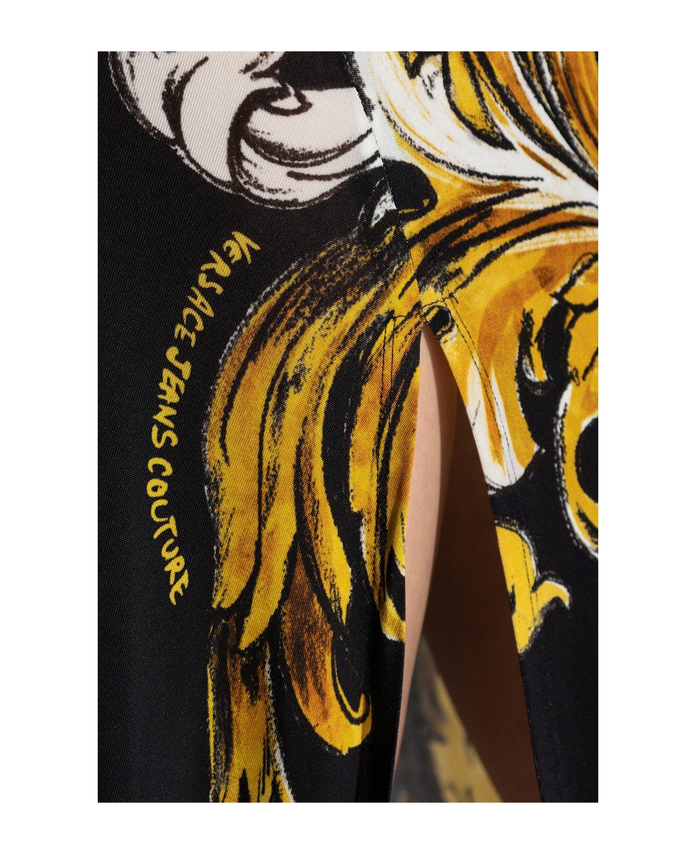 Versace Jeans Couture Front Slit Maxi Dress - Black