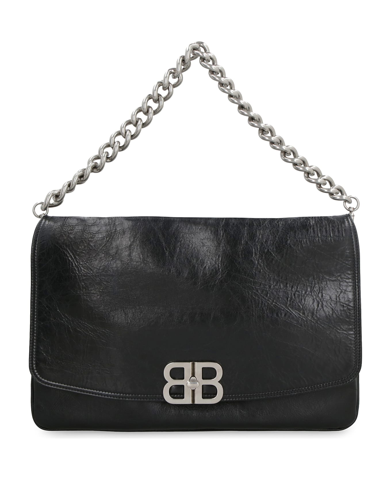 Balenciaga Flap Bb Soft Leather Bag - black