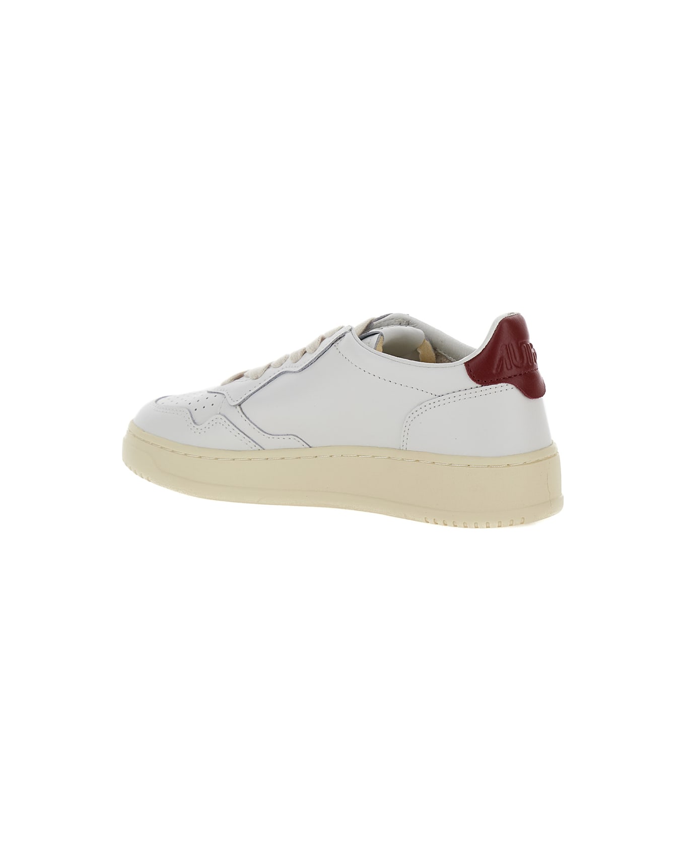 Autry 
medalist
 White Low Top Sneakers With Contrasting Heel Tab In Leather Woman - White