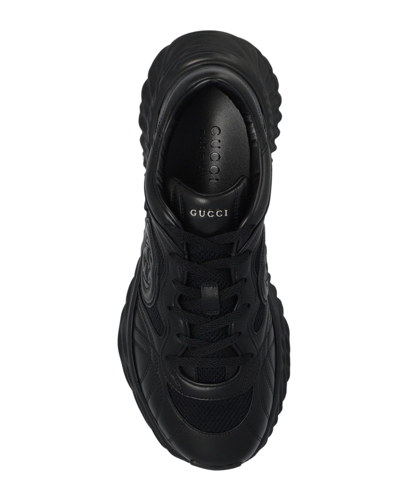 Gucci Gg Ripple Lace-up Sneakers - Black