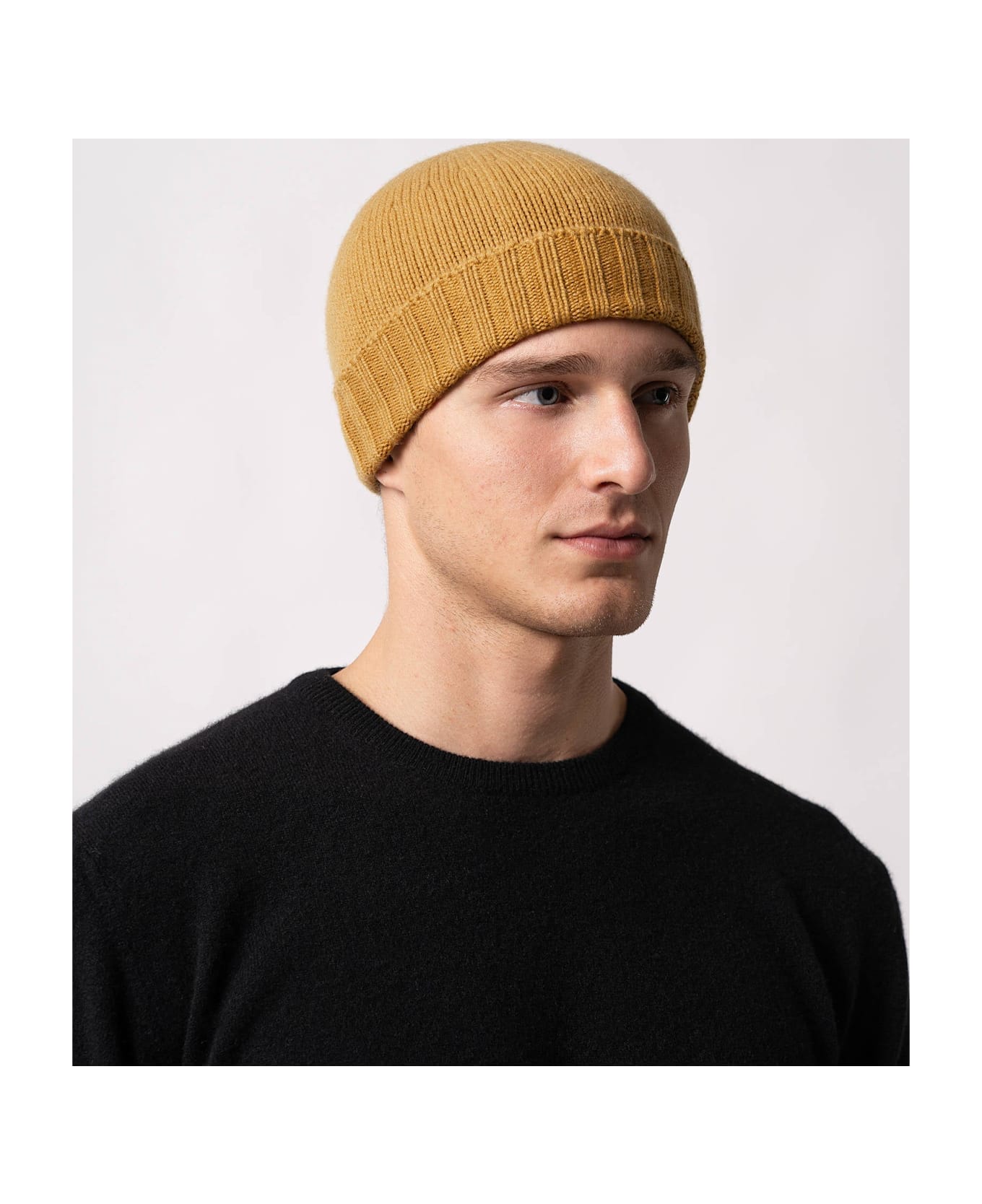 Larusmiani Cashmere Beanie Mount Baker Hat - Goldenrod