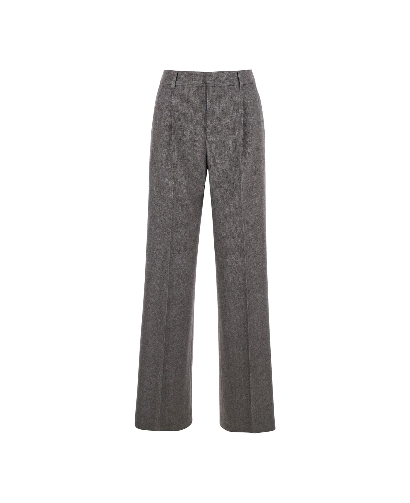 PT Torino 
lola
 Grey Pants With Belt Loops In Wool And Cashmere Woman - Grey