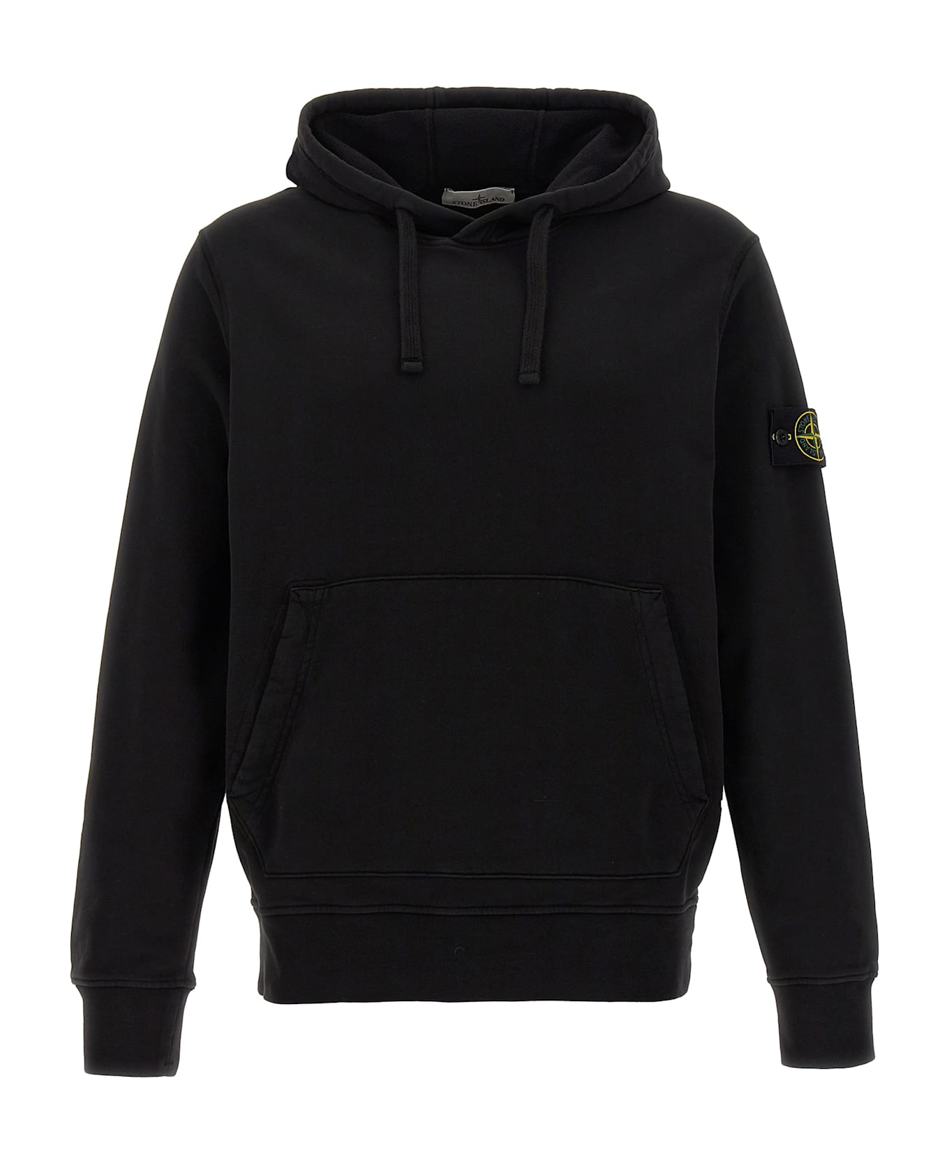 Stone Island Logo Patch Hoodie - Black  