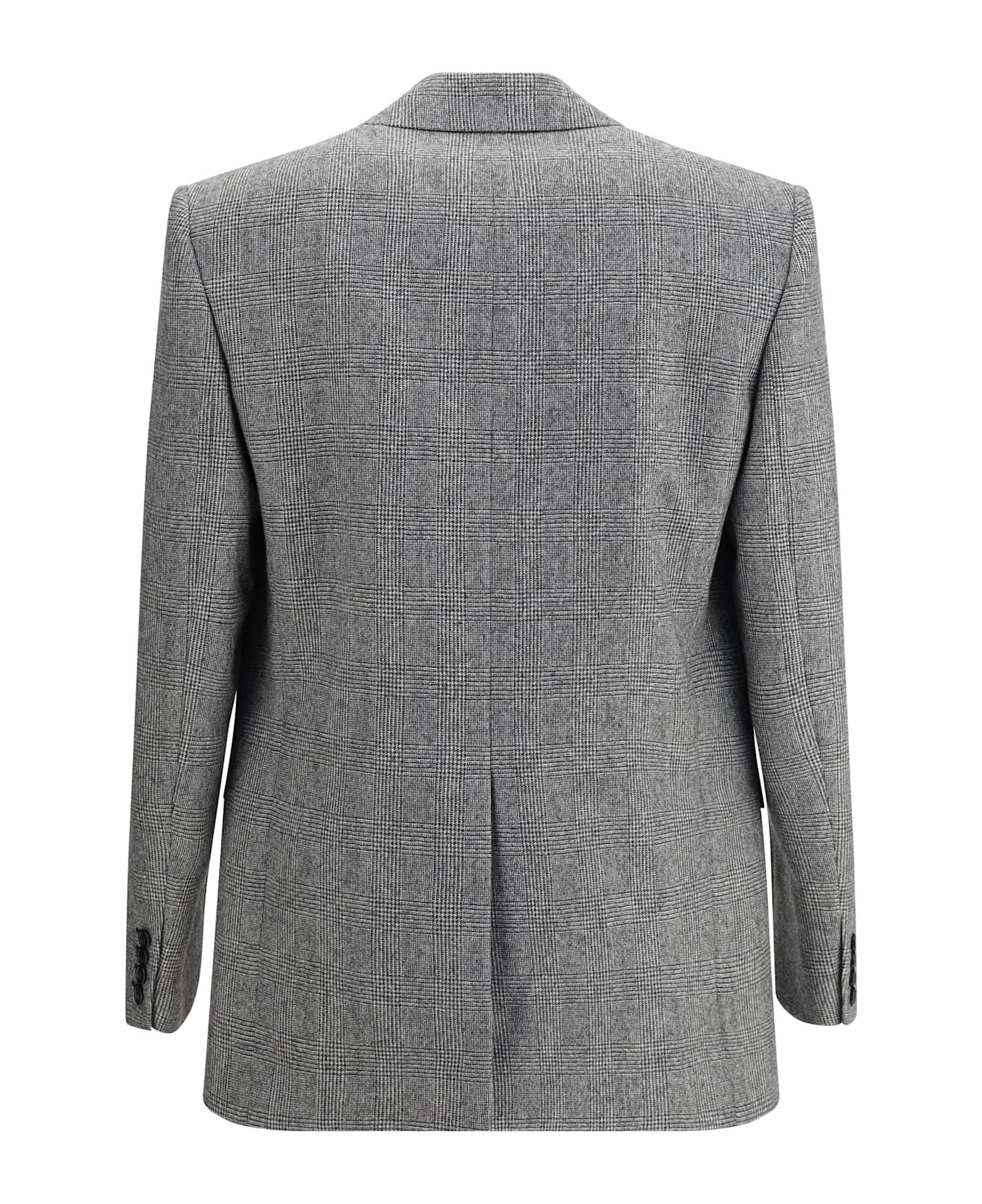 Saint Laurent Prince De Galles Wool Flannel Blazer