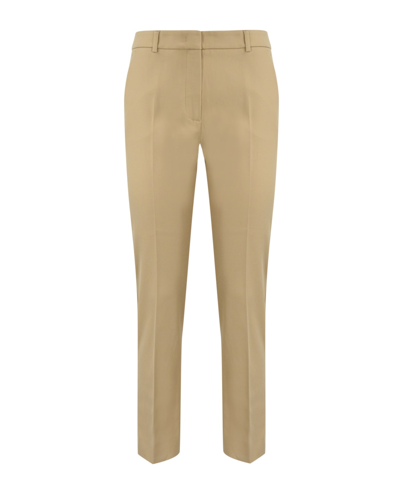 Weekend Max Mara Vite Cigarette Trousers In Stretch Cotton - SAND