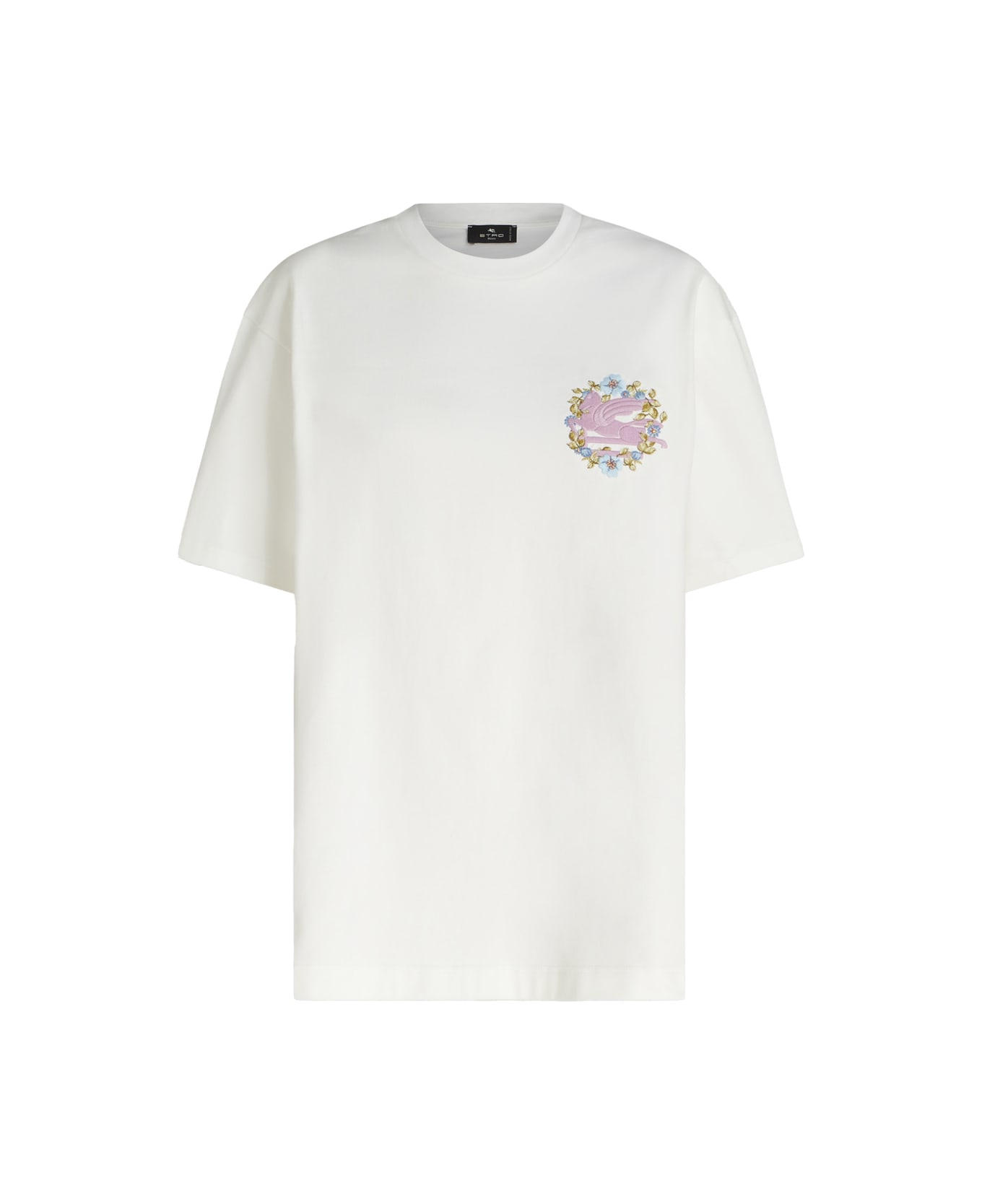 Etro White T-shirt With Embroidery - White Tシャツ