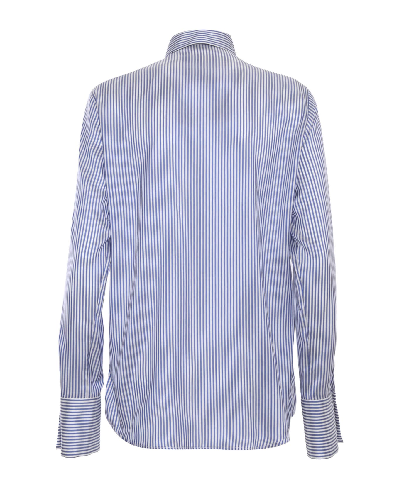 Mazzarelli Striped Silk Shirt - WHITE