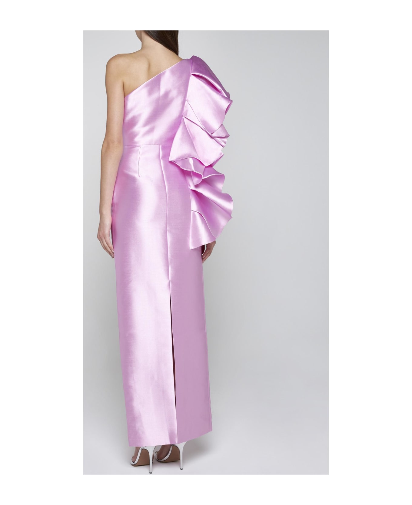Solace London Barney One-shoulder Maxi Dress - Blush Pink