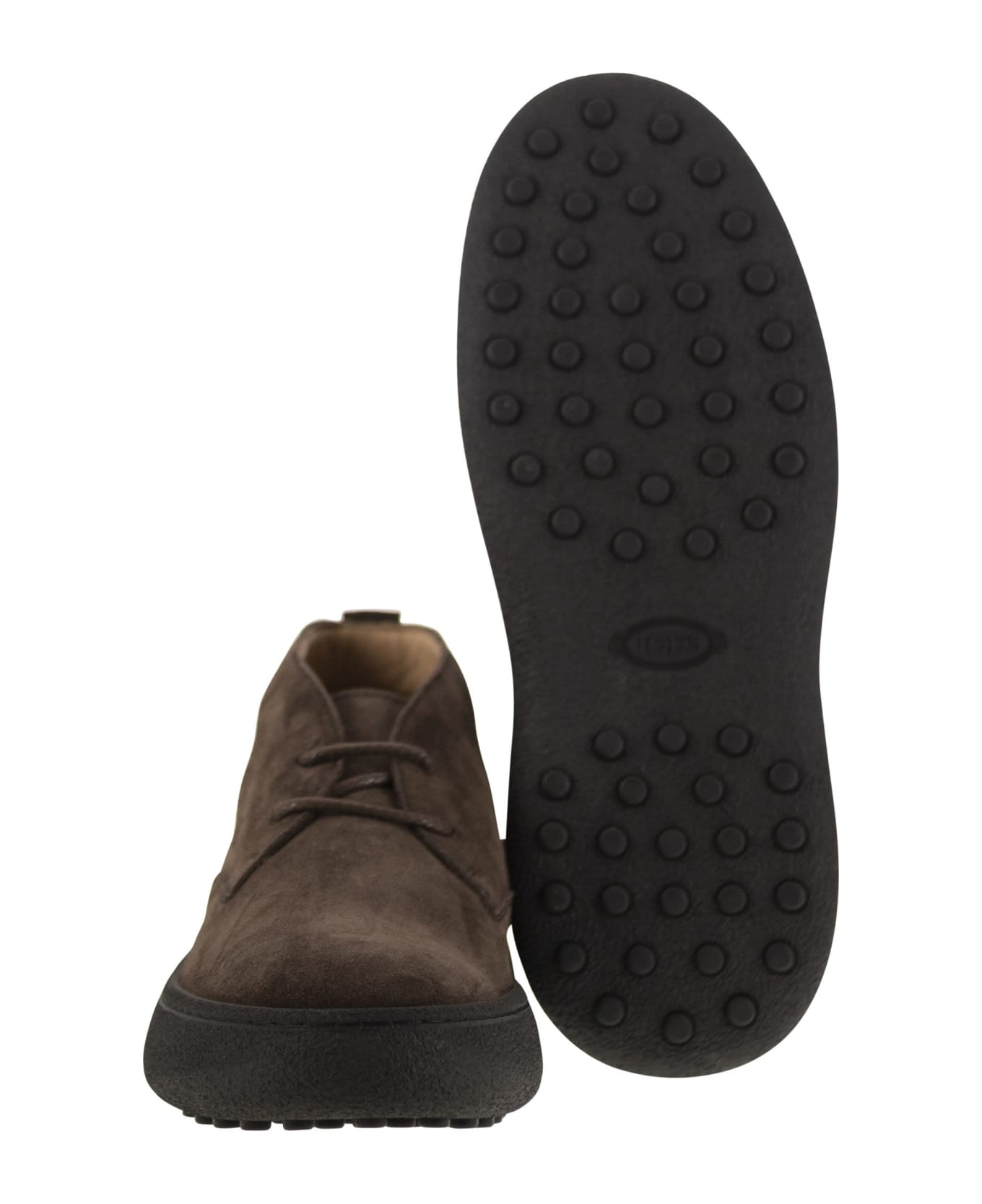 Tod's Suede Leather Ankle Boots - Dark Brown