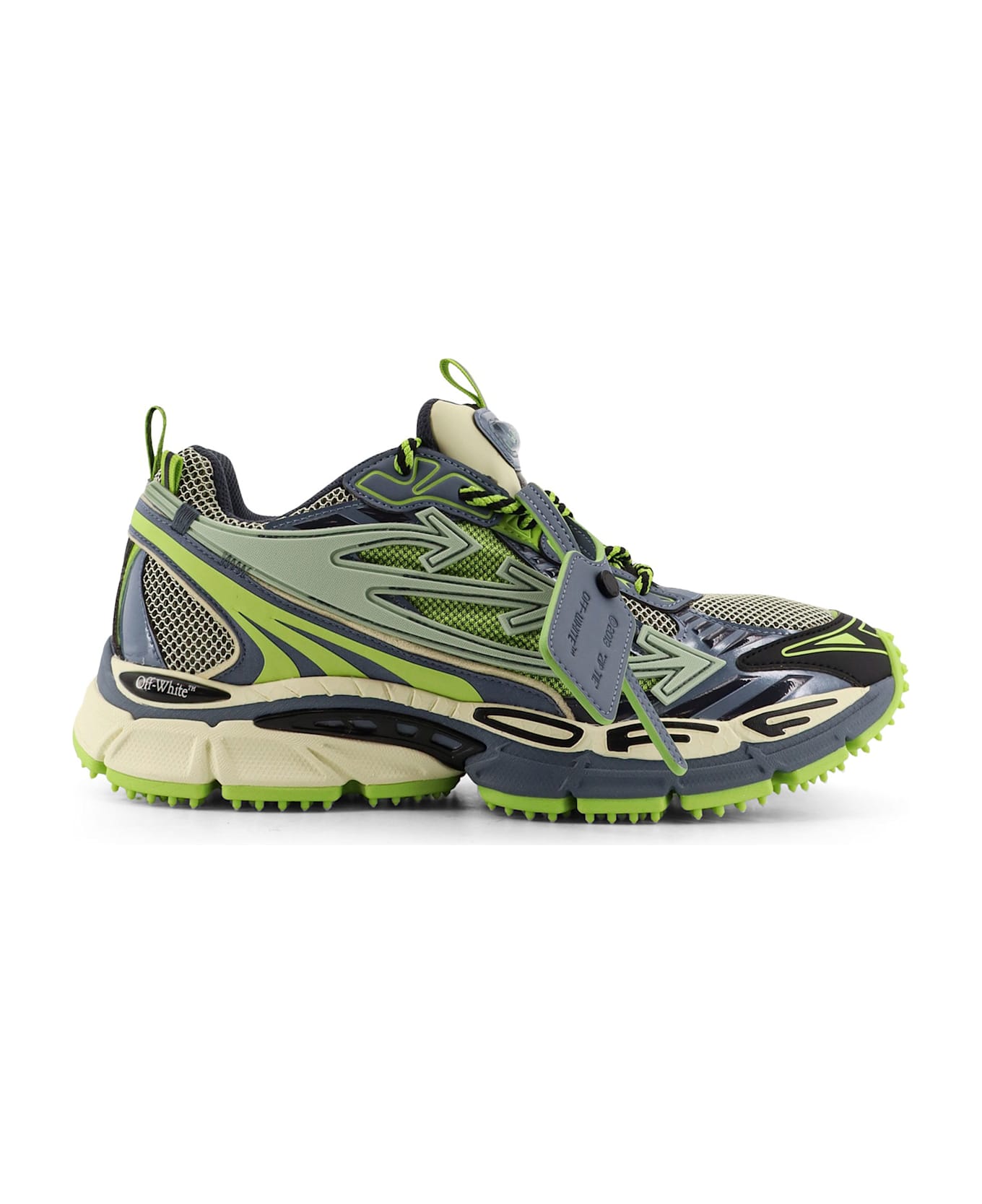 Off-White Ow Be Right Back Mesh Low-top Sneakers - CREAM - OLIVE GREEN