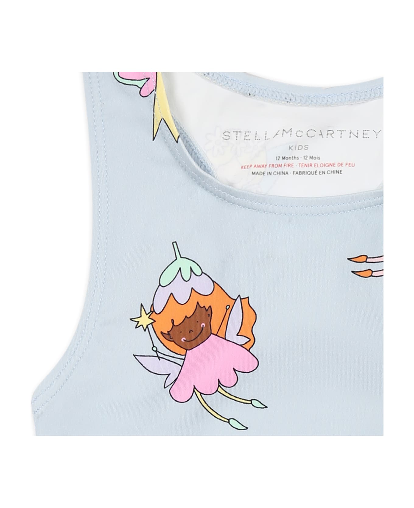 Stella McCartney Kids Light Blue Swimsuit For Baby Girl With Fairies - Light Blue