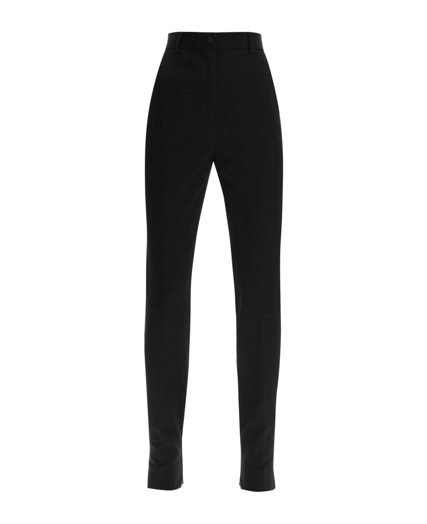 Dolce & Gabbana Slim Trousers With Zip Cuffs - black ボトムス