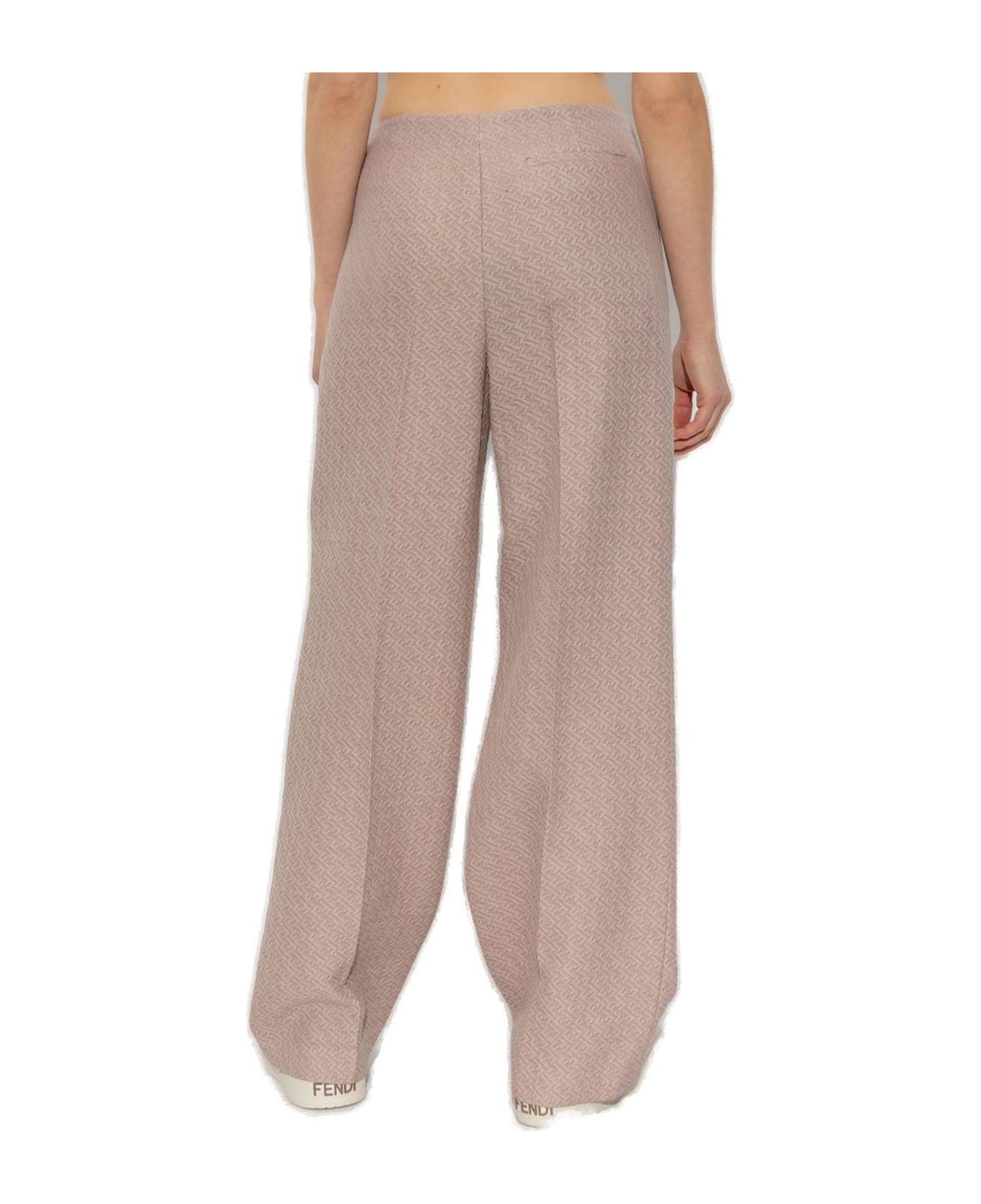 Fendi High Waist Wide-leg Trousers - Beige