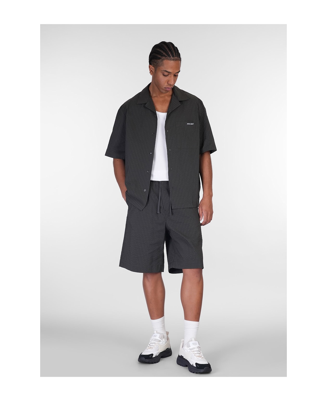 Maison Kitsuné Shorts In Black Polyester - black