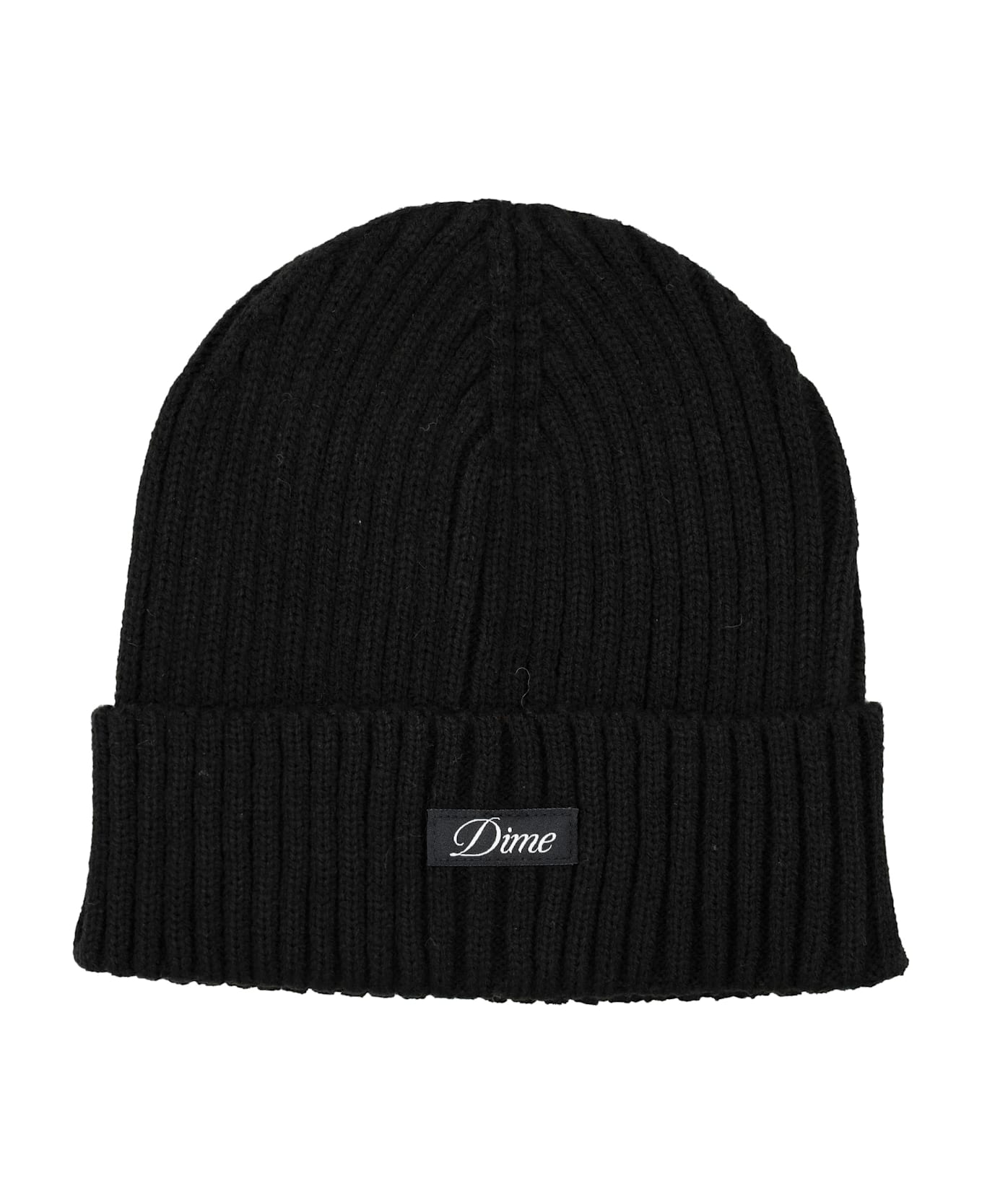 Dime Cursive Fold Beanie - BLACK