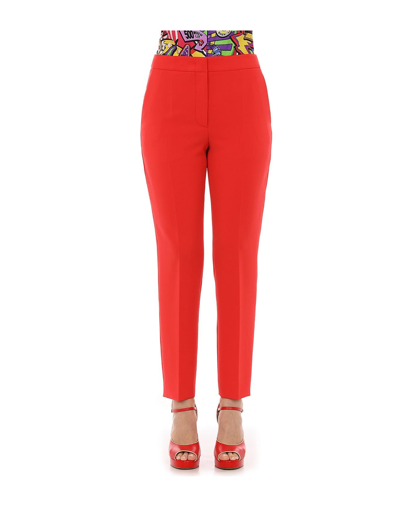 Moschino Mid-rise Tailored Cropped Pants Moschino - RED