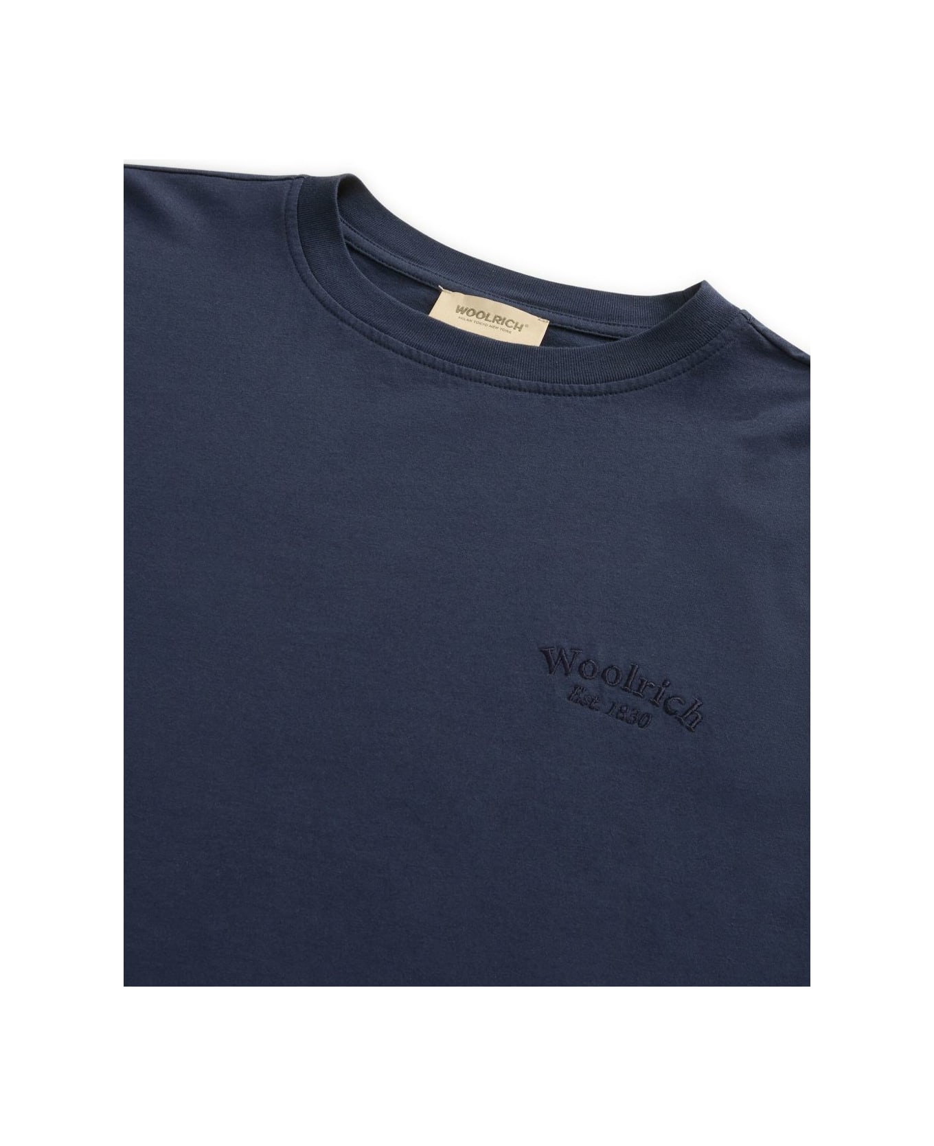 Woolrich Logo Cotton T-shirt - Blue