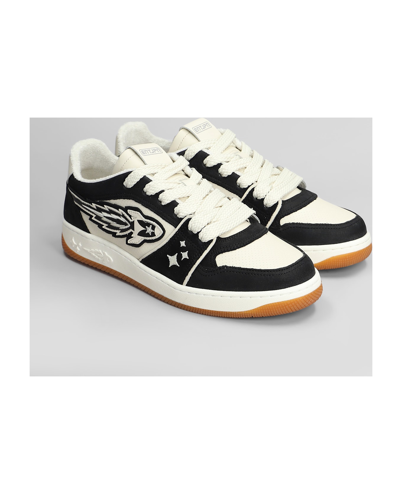 Enterprise Japan Egg Rocket Sneakers In Beige Suede And Leather - beige
