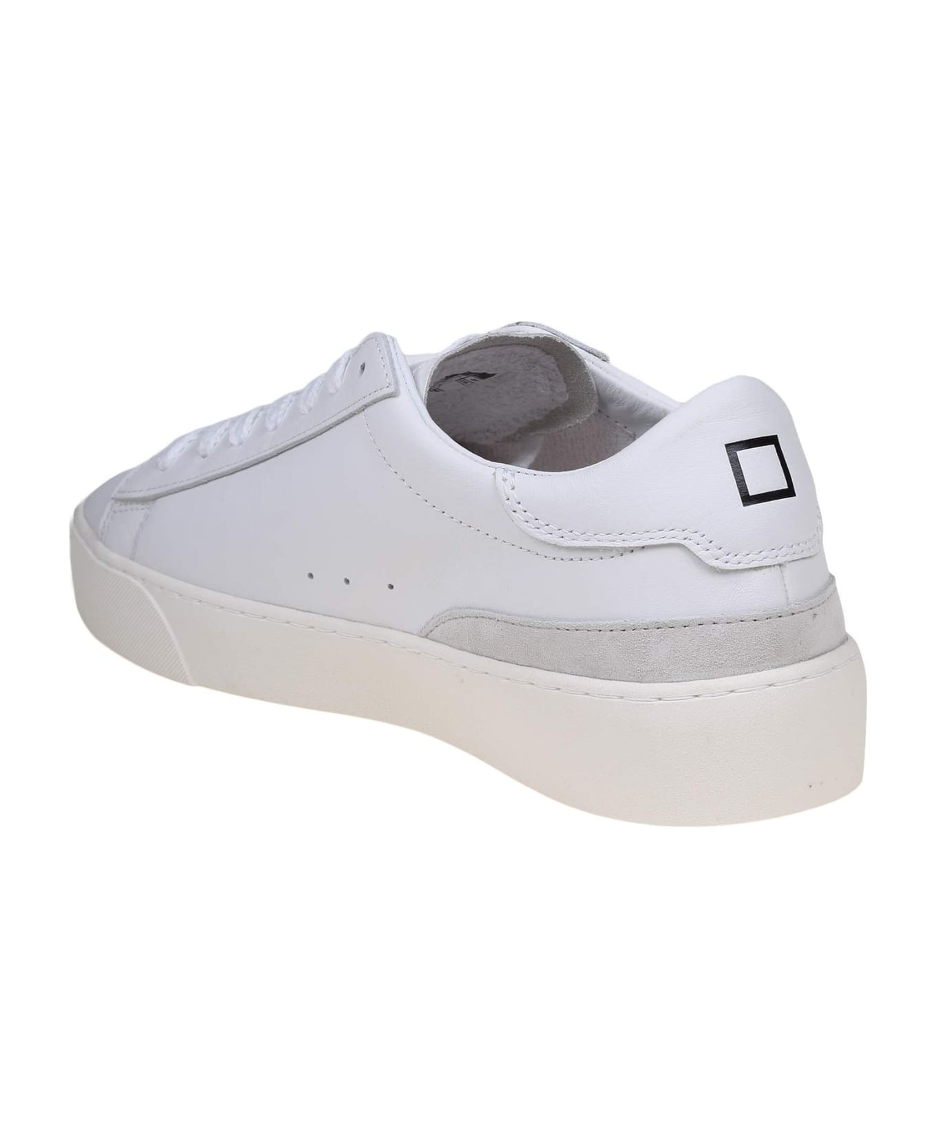 D.A.T.E. Sonica Sneakers In White Leather And Suede - White