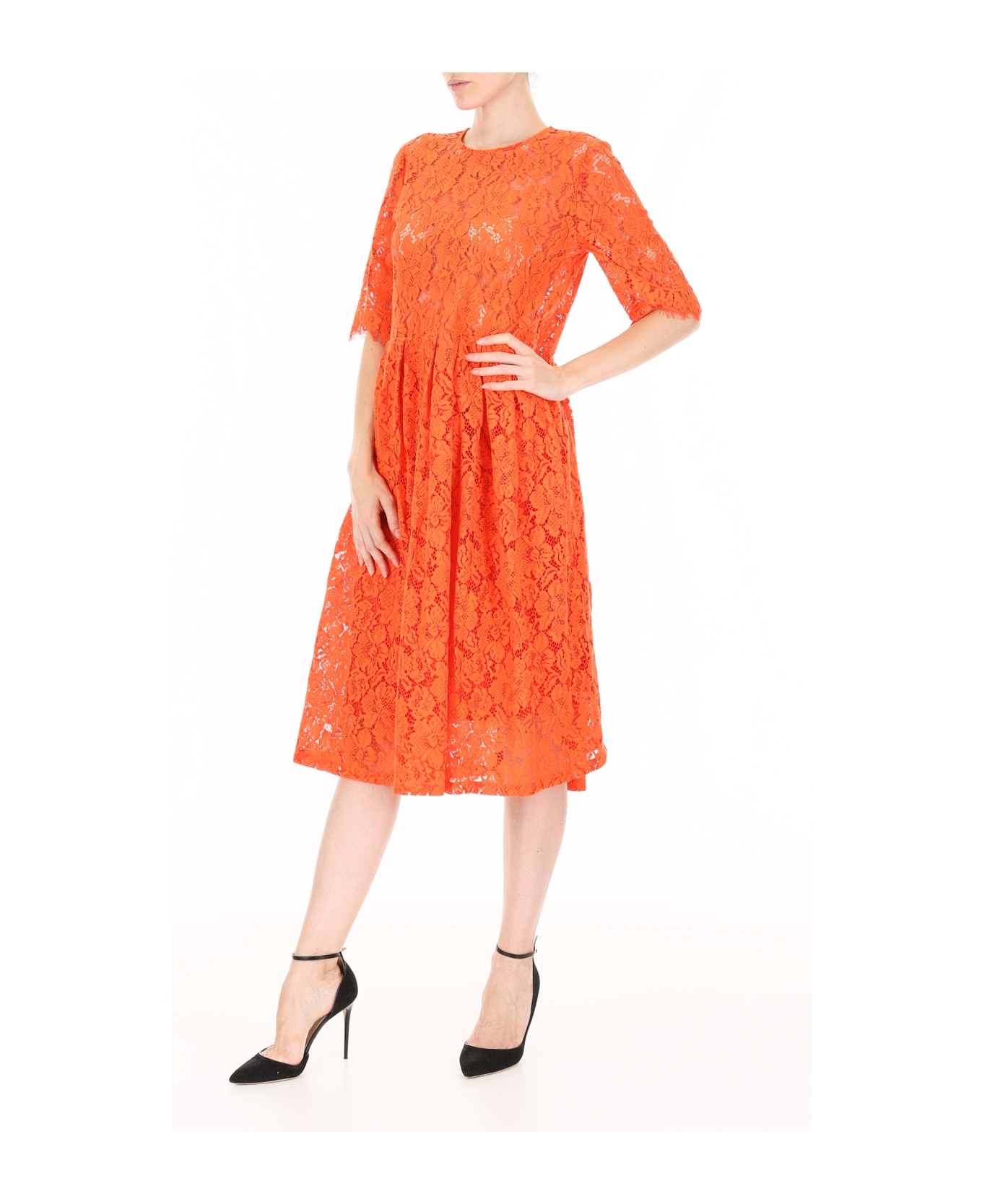 dress lace online Milly Women's Kait Strapless Tiled Lace Midi-Dress - White main image 0