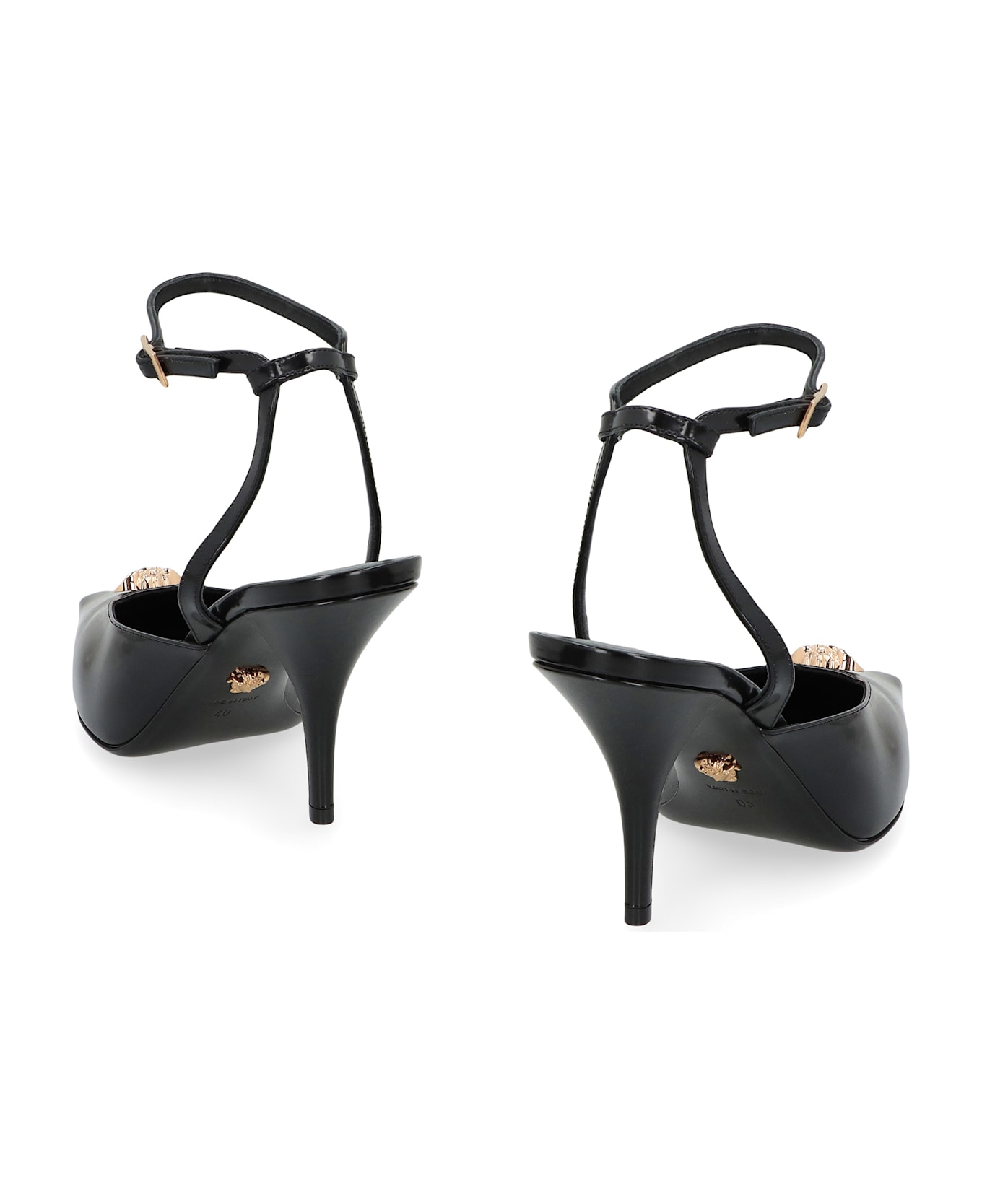 Versace Leather Slingback Pumps - black