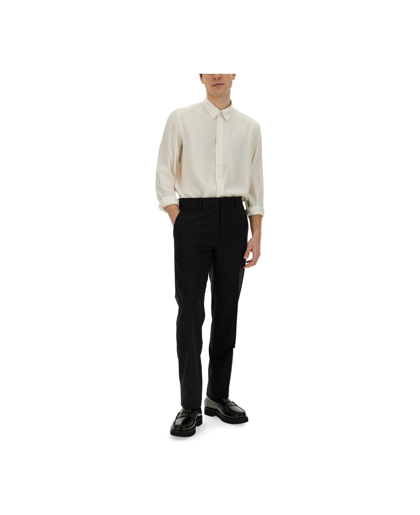 Lardini Striped Shirt - WHITE シャツ