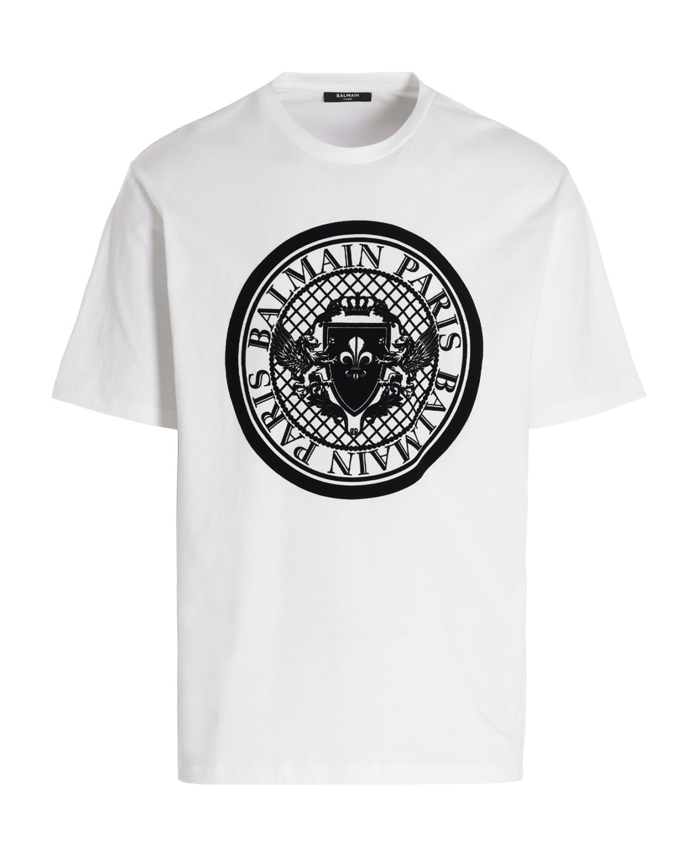Balmain 'coin Flock' T-shirt - Gab Blanc Noir シャツ